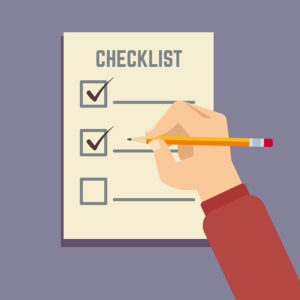 Illustration depicting a person ticking items in a checklist